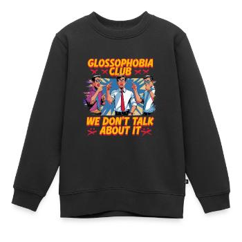 Glossophobie Glossophobie Anxiété de la parole - Sweat Premium enfant bio - noir - Devant - AI Model Kid Female (0cm)