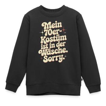 70er Jahre Kostüm Ist In Der Wäsche 70s Party 70er - Kinder Premium Organic Sweatshirt - Schwarz - Vorne - AI Model Kid Female (0cm)