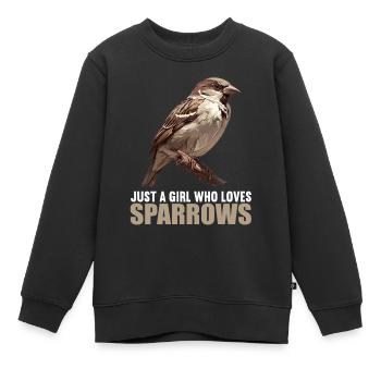 Moineaux Moineau - Sweat Premium enfant bio - noir - Devant - AI Model Kid Female (0cm)