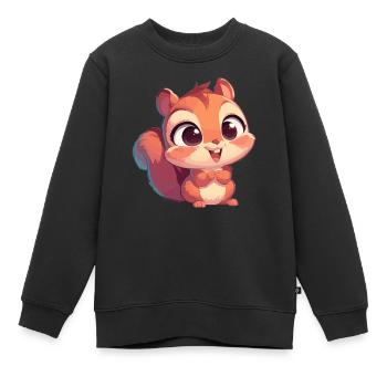 Eichhörnchen - Kinder Premium Organic Sweatshirt - Schwarz - Vorne - AI Model Kid Female (0cm)