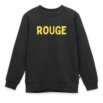 ROUGE écrit en BLEU - Sweat Premium enfant bio - noir - Devant - AI Model Kid Female (0cm)