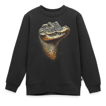 Krokodil Alligator Reptilien Kroko Liebe Krokodile - Kinder Premium Organic Sweatshirt - Schwarz - Vorne - AI Model Kid Female (0cm)