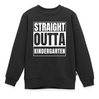 STRAIGHT OUTTA Kindergarten  - Kinder Premium Organic Sweatshirt - Schwarz - Vorne - AI Model Kid Female (0cm)
