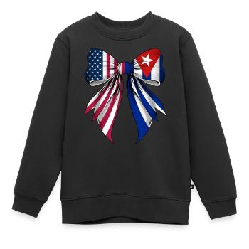 Coquette Schleife Cuba Roots Heritage Cuban Pride - Kinder Premium Organic Sweatshirt - Schwarz - Vorne - AI Model Kid Female (0cm)