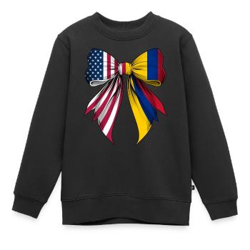 Coquette Boucle Racines Colombie Héritage - Sweat Premium enfant bio - noir - Devant - AI Model Kid Female (0cm)