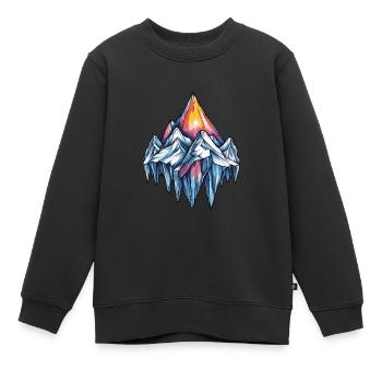 Eisberge Symbol Berge - Kinder Premium Organic Sweatshirt - Schwarz - Vorne - AI Model Kid Female (0cm)