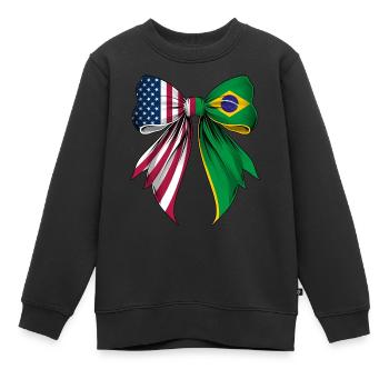 Coquette Bow Brasilien Wurzeln Erbe - Kinder Premium Organic Sweatshirt - Schwarz - Vorne - AI Model Kid Female (0cm)