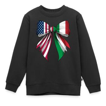 Coquette Schleife Italien Wurzeln Erbe - Kinder Premium Organic Sweatshirt - Schwarz - Vorne - AI Model Kid Female (0cm)