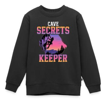 Höhlenforschung Gardien des secrets de la grotte de spéléologie - Sweat Premium enfant bio - noir - Devant - AI Model Kid Female (0cm)