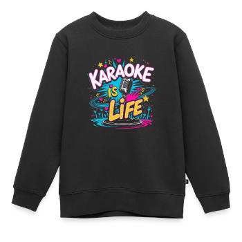 Karaoke Is Life Karaokesänger - Kinder Premium Organic Sweatshirt - Schwarz - Vorne - AI Model Kid Female (0cm)