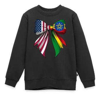 Coquette Boucle Ethiopie Racines Héritage - Sweat Premium enfant bio - noir - Devant - AI Model Kid Female (0cm)