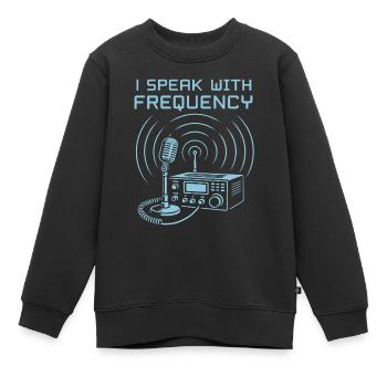 Ich spreche mit Frequenz - Kinder Premium Organic Sweatshirt - Schwarz - Vorne - AI Model Kid Female (0cm)