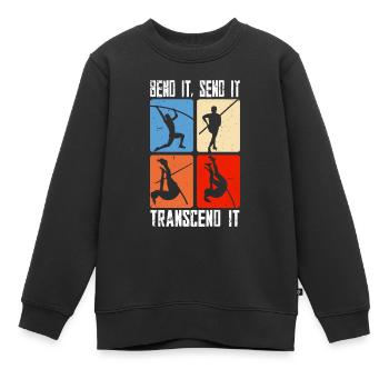 Stabhochsprung Bend it send it transcend it - Kinder Premium Organic Sweatshirt - Schwarz - Vorne - AI Model Kid Female (0cm)