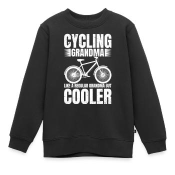 Cycling Grandma Bike Rider Cyclist Grandparent's  - Kinder Premium Organic Sweatshirt - Schwarz - Vorne - AI Model Kid Female (0cm)
