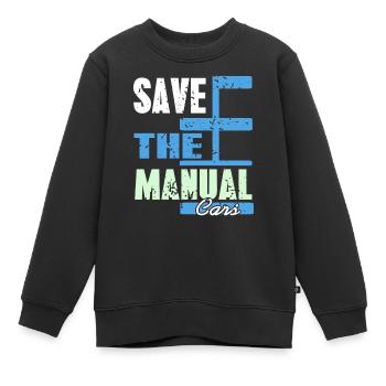 Save Manual Shifters Nostalgic Car Culture - Kinder Premium Organic Sweatshirt - Schwarz - Vorne - AI Model Kid Female (0cm)