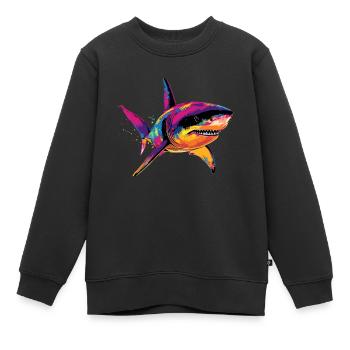 requin requin tigre requin plongeur requins mignons grand requin blanc - Sweat Premium enfant bio - noir - Devant - AI Model Kid Female (0cm)