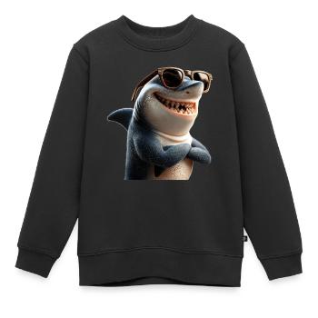 requin requin tigre requin plongeur requins mignons grand requin blanc - Sweat Premium enfant bio - noir - Devant - AI Model Kid Female (0cm)