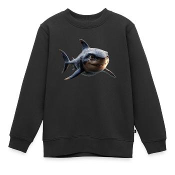 requin requin tigre requin plongeur requins mignons grand requin blanc - Sweat Premium enfant bio - noir - Devant - AI Model Kid Female (0cm)