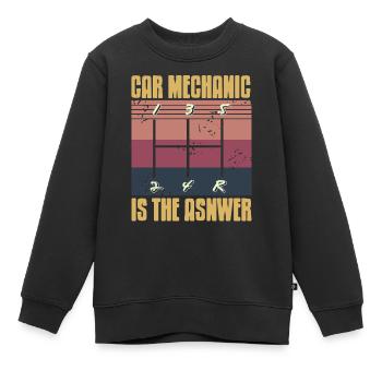 Car Mechanic Is the Answer Manual Gear Humor - Kinder Premium Organic Sweatshirt - Schwarz - Vorne - AI Model Kid Female (0cm)