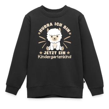 Hourra, je suis maintenant à la maternelle, Alpaga - Sweat Premium enfant bio - noir - Devant - AI Model Kid Female (0cm)