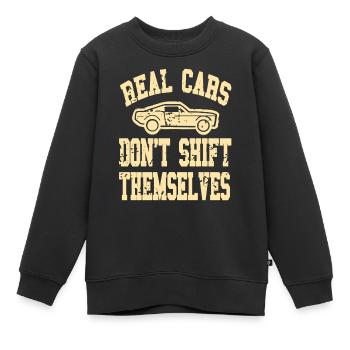Real Cars Don’t Shift Themselves Manual Pride - Kinder Premium Organic Sweatshirt - Schwarz - Vorne - AI Model Kid Female (0cm)