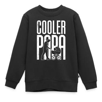 Werdender Papa COOLER PAPA Lustiges - Kinder Premium Organic Sweatshirt - Schwarz - Vorne - AI Model Kid Female (0cm)