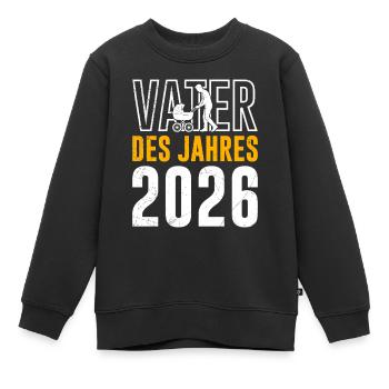 Paternité PÈRE DE L’ANNÉE 2026 DRÔLE - Sweat Premium enfant bio - noir - Devant - AI Model Kid Female (0cm)
