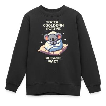 Sozialer Cooldown aktiv | Introvertiert Humor - Kinder Premium Organic Sweatshirt - Schwarz - Vorne - AI Model Kid Female (0cm)