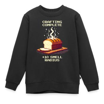 Crafting fertig: +10 Duft-Radius | Brot Humor - Kinder Premium Organic Sweatshirt - Schwarz - Vorne - AI Model Kid Female (0cm)