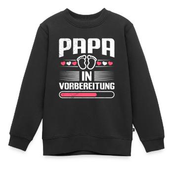 PAPA EN PRÉPARATION Paternité Drôle - Sweat Premium enfant bio - noir - Devant - AI Model Kid Female (0cm)
