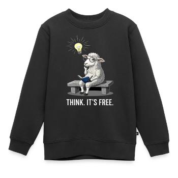 Denkendes Schaf - Freiheit  - Kinder Premium Organic Sweatshirt - Schwarz - Vorne - AI Model Kid Female (0cm)