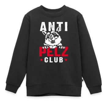 Tierschutz ANTI PELZ CLUB Anti Fur Lustig - Kinder Premium Organic Sweatshirt - Schwarz - Vorne - AI Model Kid Female (0cm)