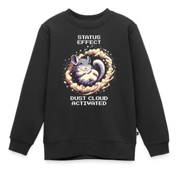 Statuseffekt: Staubwolke aktiv | Chinchilla - Kinder Premium Organic Sweatshirt - Schwarz - Vorne - AI Model Kid Female (0cm)