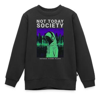 Not Today Society Phonk Music Aesthetic Edgy - Kinder Premium Organic Sweatshirt - Schwarz - Vorne - AI Model Kid Female (0cm)