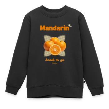 Mandarine | Snack To Go | Citrus Joy - Kinder Premium Organic Sweatshirt - Schwarz - Vorne - AI Model Kid Female (0cm)