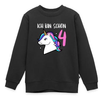 Ich bin schon 5 – Einhorn 5. Geburtstag - Kinder Premium Organic Sweatshirt - Schwarz - Vorne - AI Model Kid Female (0cm)