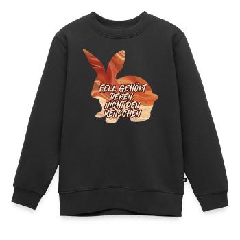 Tierschutz PELZ GEHÖRT DEN TIEREN Lustiges - Kinder Premium Organic Sweatshirt - Schwarz - Vorne - AI Model Kid Female (0cm)