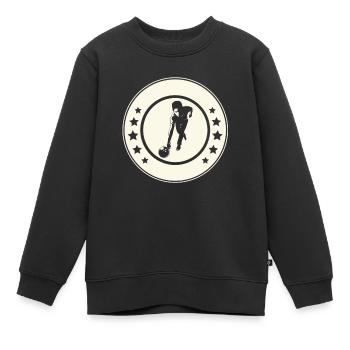 Bowling - Sweat Premium enfant bio - noir - Devant - AI Model Kid Female (0cm)