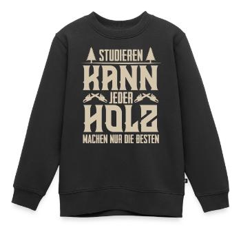 Holzfäller - Kinder Premium Organic Sweatshirt - Schwarz - Vorne - AI Model Kid Female (0cm)