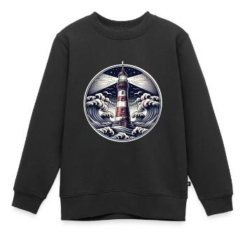 Leuchtturm - Kinder Premium Organic Sweatshirt - Schwarz - Vorne - AI Model Kid Female (0cm)