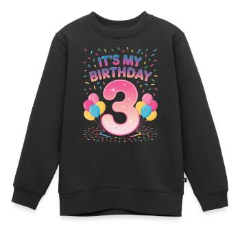 3 Jahre Mädchen It’s My Birthday Kinder Geburtstag - Kinder Premium Organic Sweatshirt - Schwarz - Vorne - AI Model Kid Female (0cm)