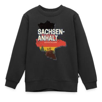 Sachsen Anhalt Deutschland Bundesland Souvenir - Kinder Premium Organic Sweatshirt - Schwarz - Vorne - AI Model Kid Female (0cm)