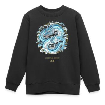 Brise céleste Dragon du vent céleste - Sweat Premium enfant bio - noir - Devant - AI Model Kid Female (0cm)