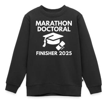 Marathon Doktorand Finisher 2025 Doktorand Geschenk - Kinder Premium Organic Sweatshirt - Schwarz - Vorne - AI Model Kid Female (0cm)