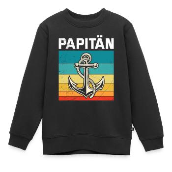 Futur Père PAPITAN Rétro Drôle - Sweat Premium enfant bio - noir - Devant - AI Model Kid Female (0cm)