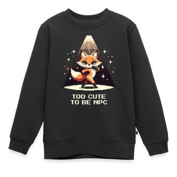 Zu süß, um NPC zu sein | Fuchs, RPG - Kinder Premium Organic Sweatshirt - Schwarz - Vorne - AI Model Kid Female (0cm)