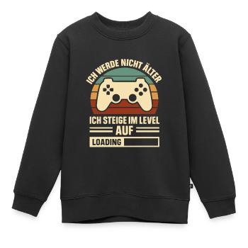 Gamer Shirt – Ich steige im Level auf - Kinder Premium Organic Sweatshirt - Schwarz - Vorne - AI Model Kid Female (0cm)
