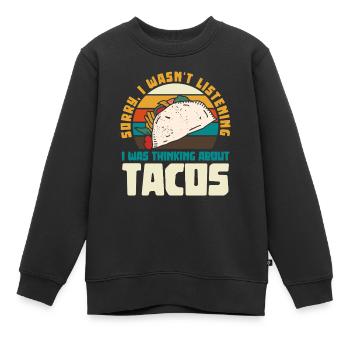 Später Taco Gedankengang Retro Design - Kinder Premium Organic Sweatshirt - Schwarz - Vorne - AI Model Kid Female (0cm)