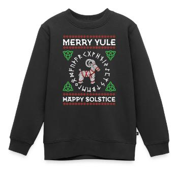 Frohes Julfest Frohe Sonnenwende Weihnachten Weihnachten - Kinder Premium Organic Sweatshirt - Schwarz - Vorne - AI Model Kid Female (0cm)