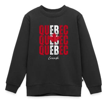 Québec Canada, j’adore le Québec - Sweat Premium enfant bio - noir - Devant - AI Model Kid Female (0cm)